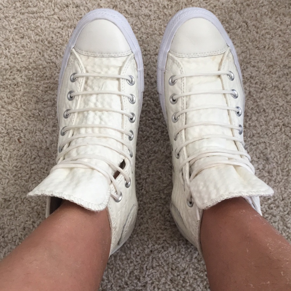 Off White Tall Converse Sneakers